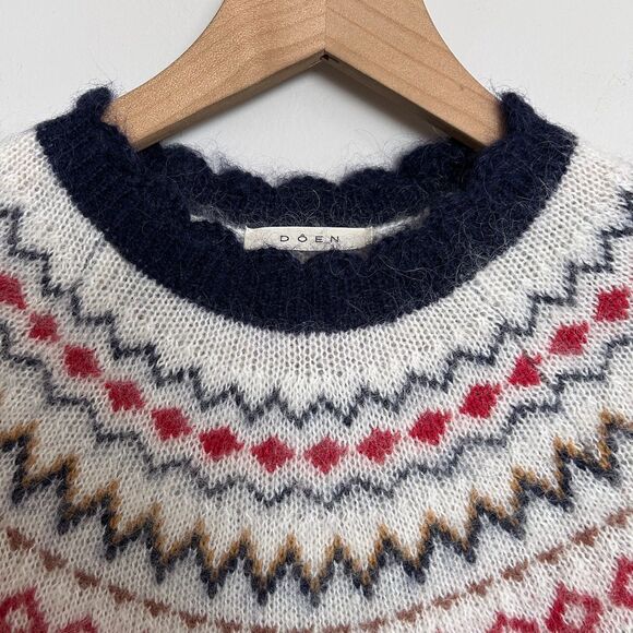 Doen Harvest Fair Isle Mohair Merino Wool Blend Sweater - Picture 2 of 12